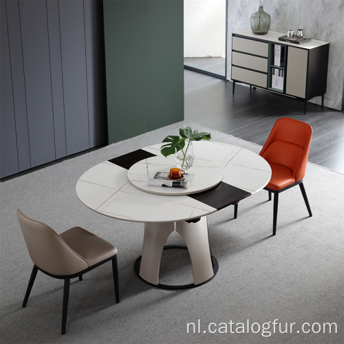 Groothandel keukenmeubels houten opklapbare eettafel set met 4 stoelen